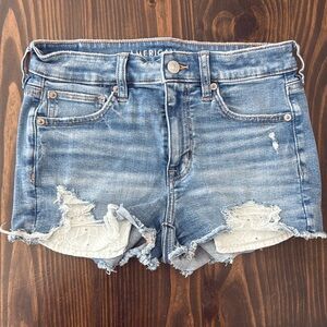 American Eagle Jean Shorts Size 4 Next Level Stretch Women Cut Off